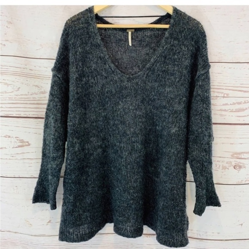 Free People Alpaca Grey Oversized Raggy Sweater